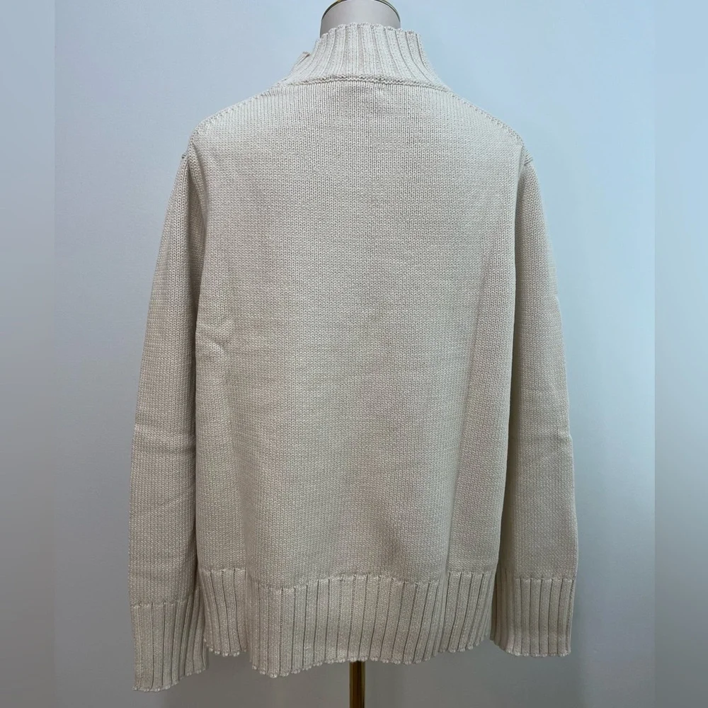 J.Crew Cotton turtleneck sweater in pale bone - Picture 5 of 10